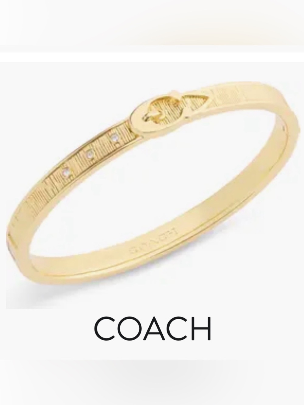 NWT COACH Signature C Buckle Bangle Bracelet 7” in Gold in Coach Polybag
